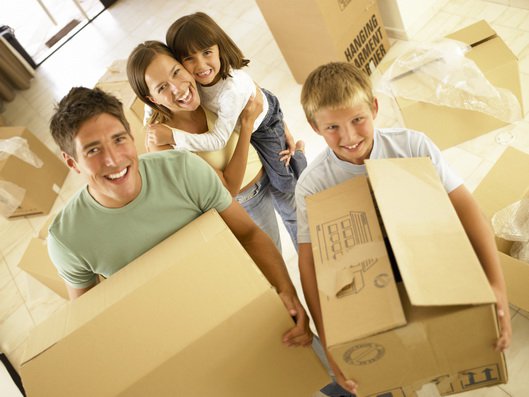 Family with moving home