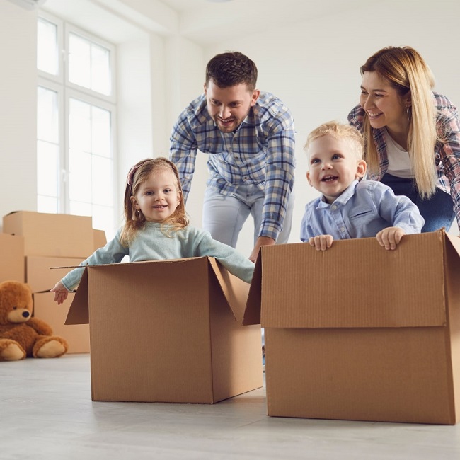 A family moving in a new house and which represents the "eastern states homebuyers" blog.